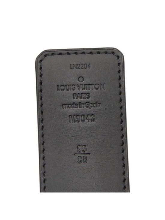 Louis Vuitton Monogram Eclipse Belt LV Initial 40 mm Reversible 38 Black Leather